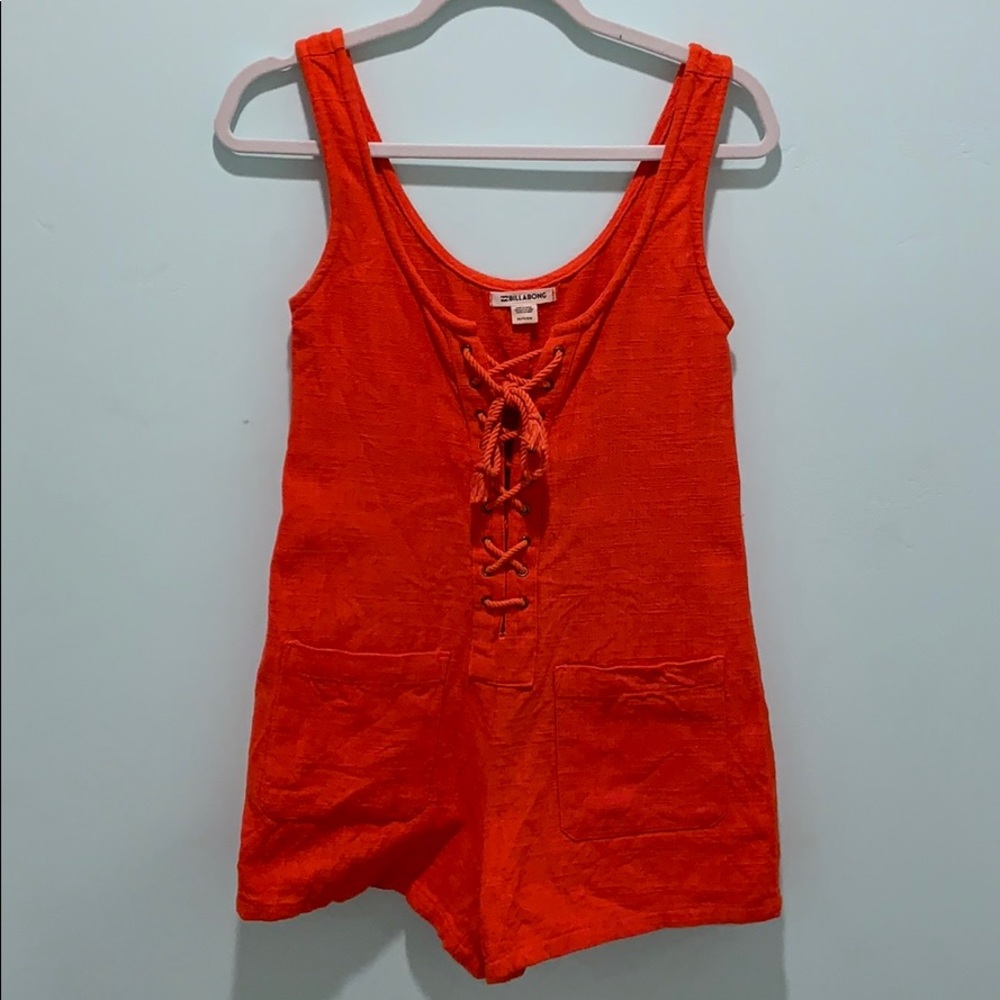 vibrant orange billabong romper